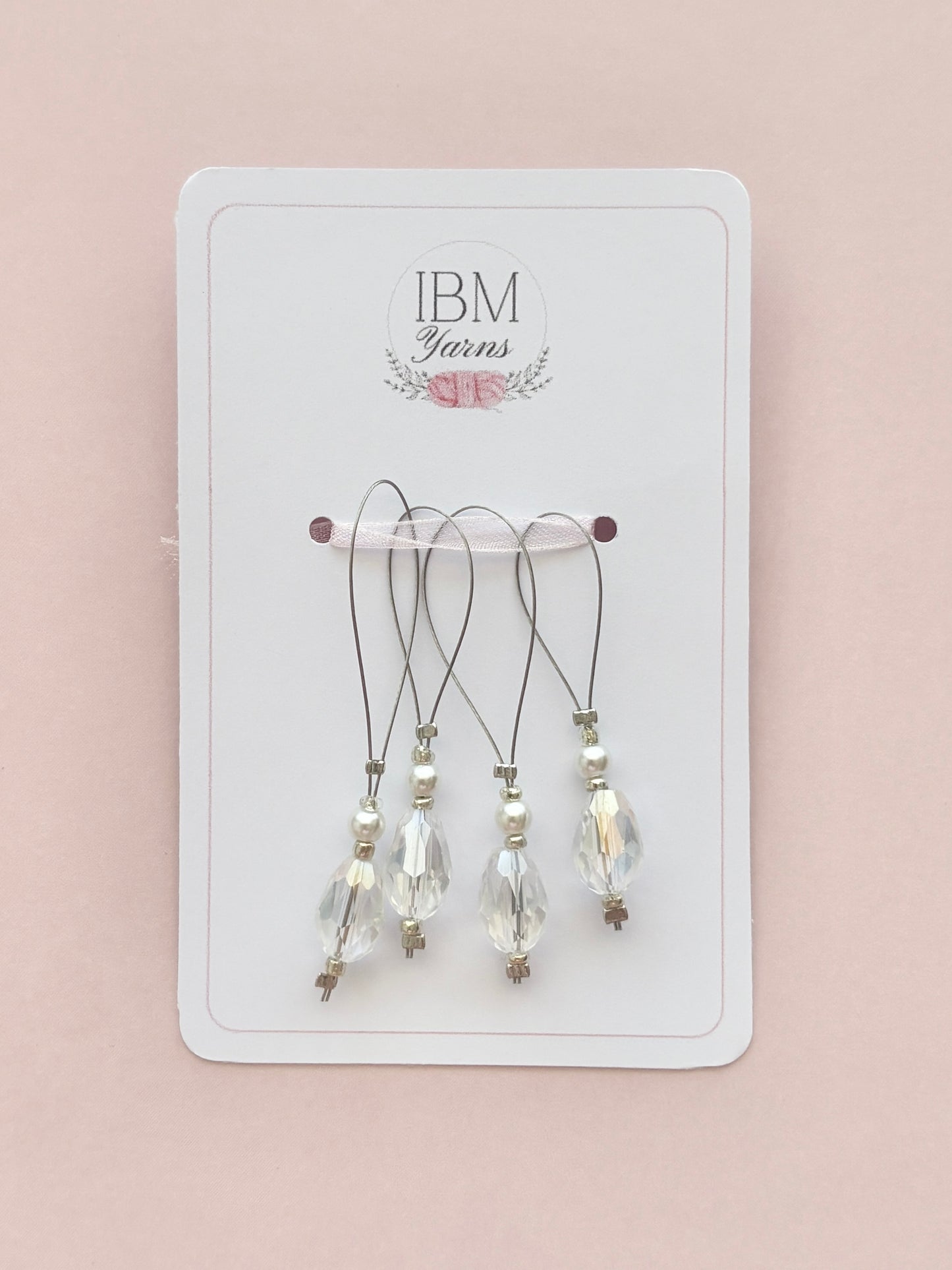 Handmade Stitch Markers - Glass Drops - Set of 4