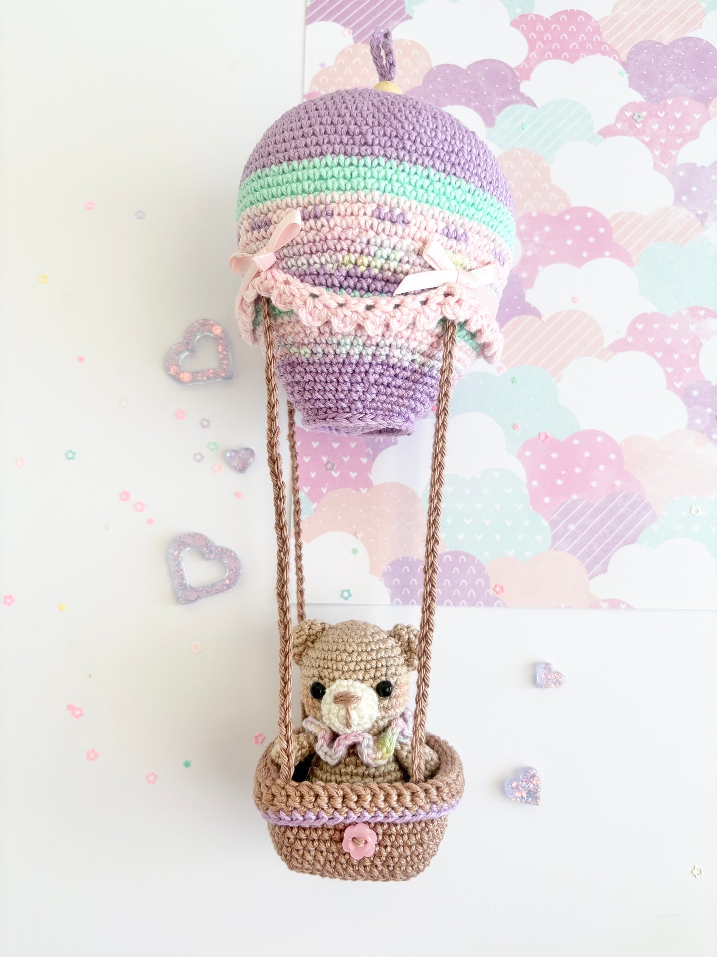 Skye the Teddy in an air balloon - IBM Yarns