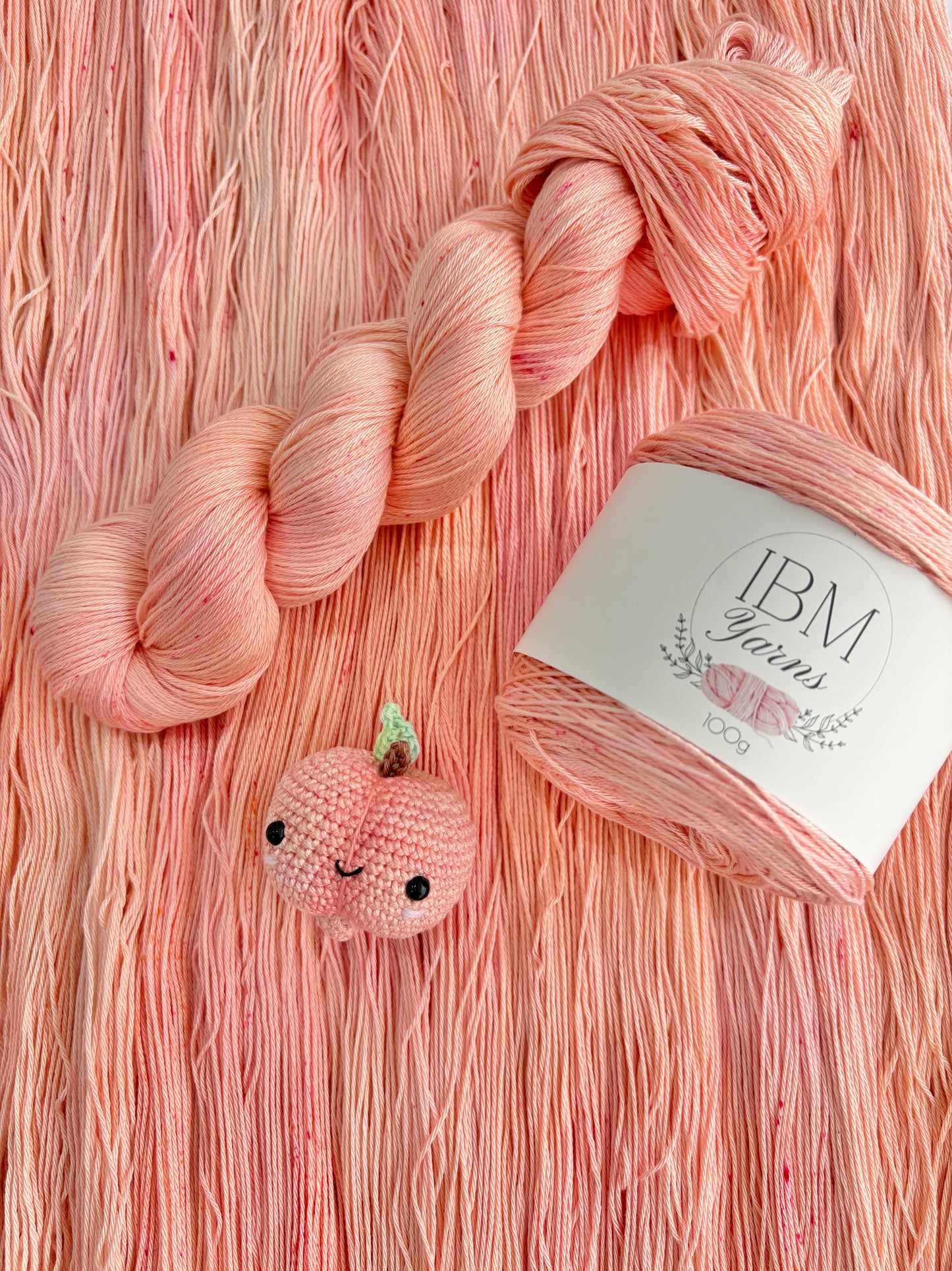 Peachy Pink - 4 ply, 100% Pima cotton Hand Dyed Cotton