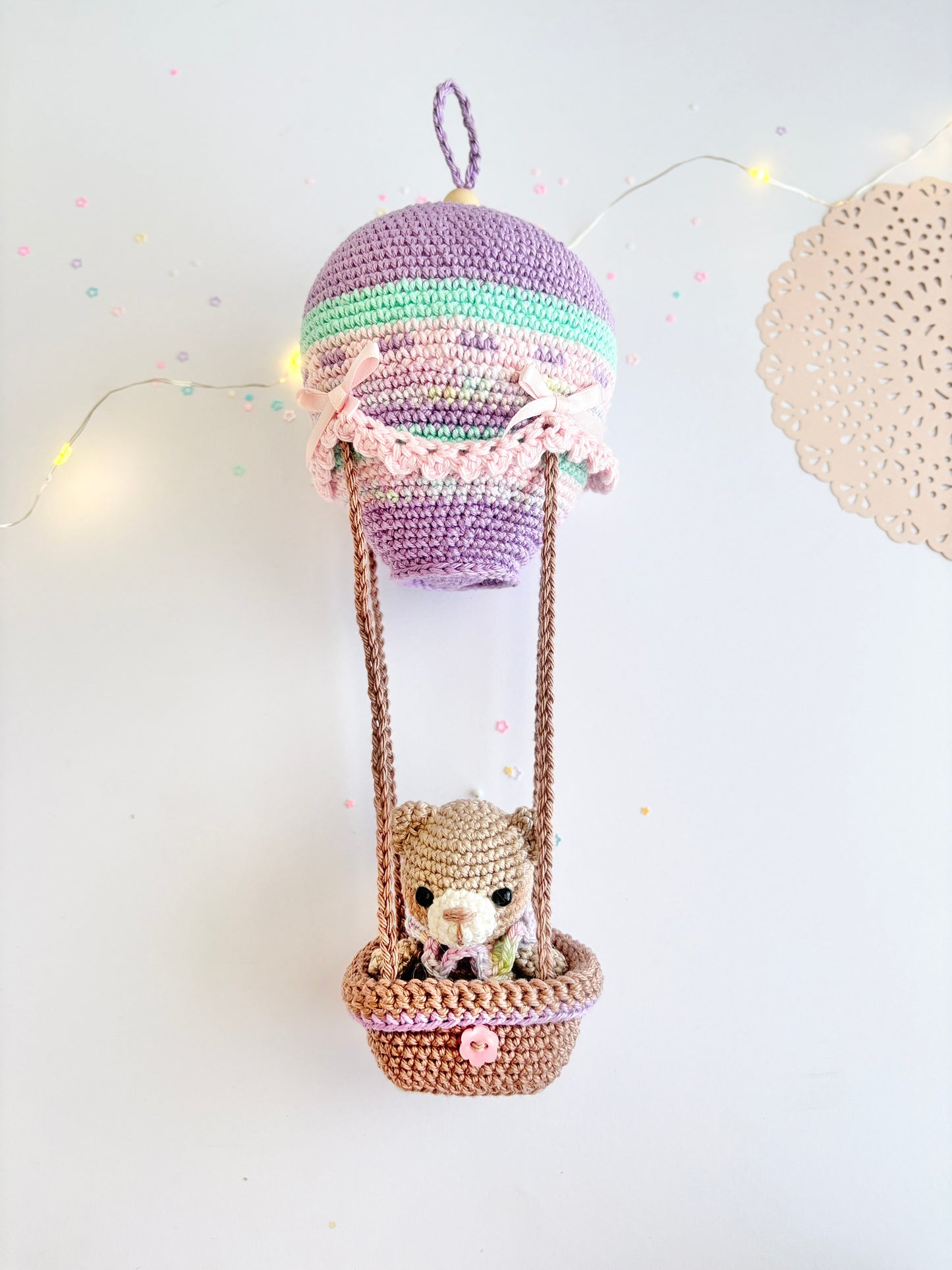 Skye the Teddy in an air balloon - IBM Yarns