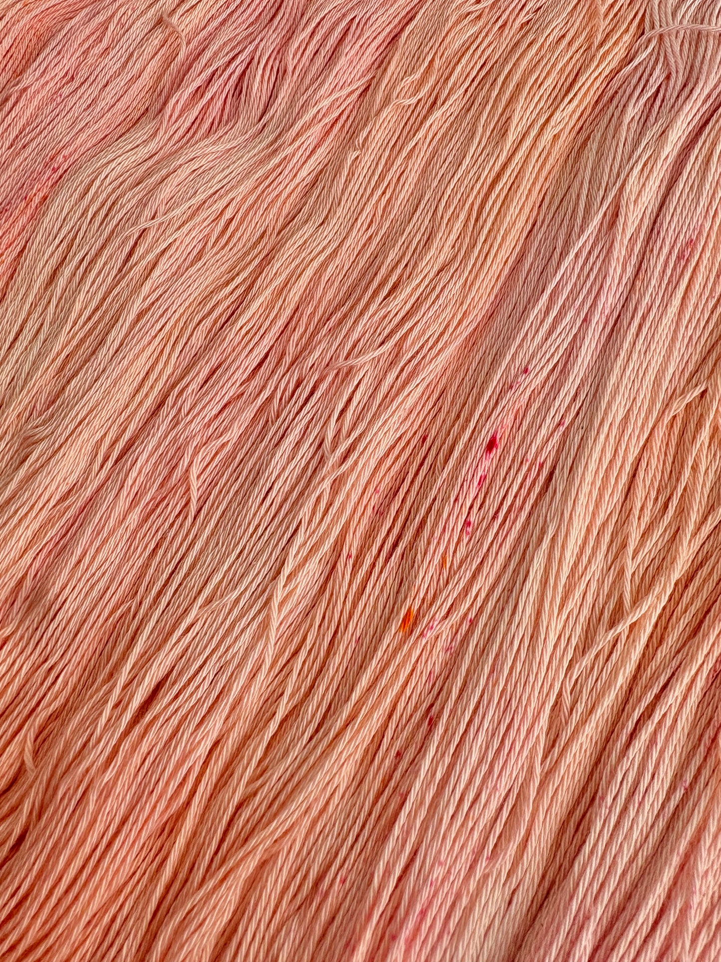 Peachy Pink - 4 ply, 100% Pima cotton Hand Dyed Cotton