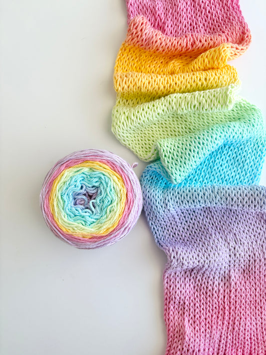 Rainbow cotton candy - Australian Cotton 100g - IBM Yarns