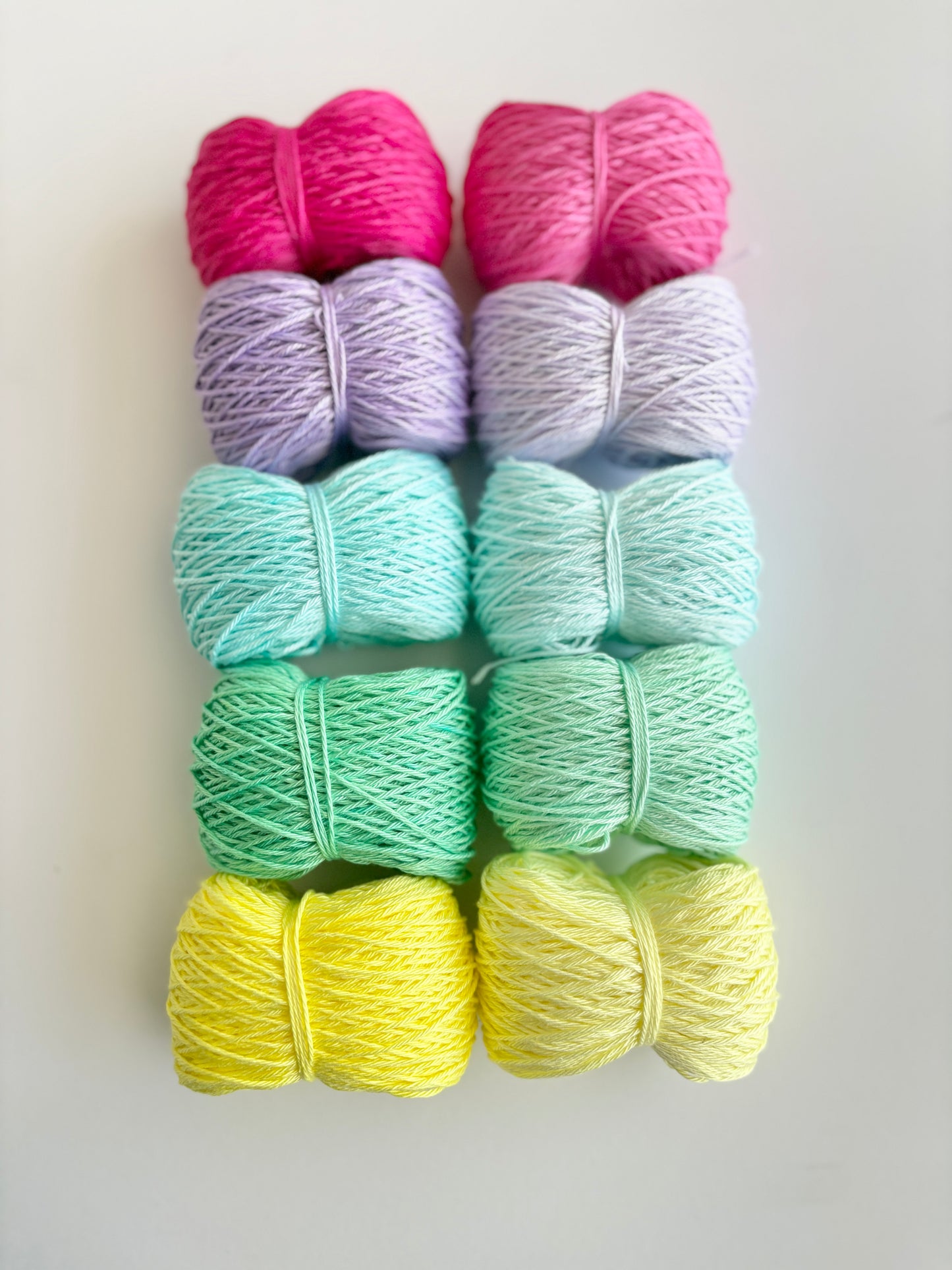 Pastel Pops (light/darks) - 10x 25g Amigurumi Egyptian cotton set, Hand Dyed Cotton 4ply