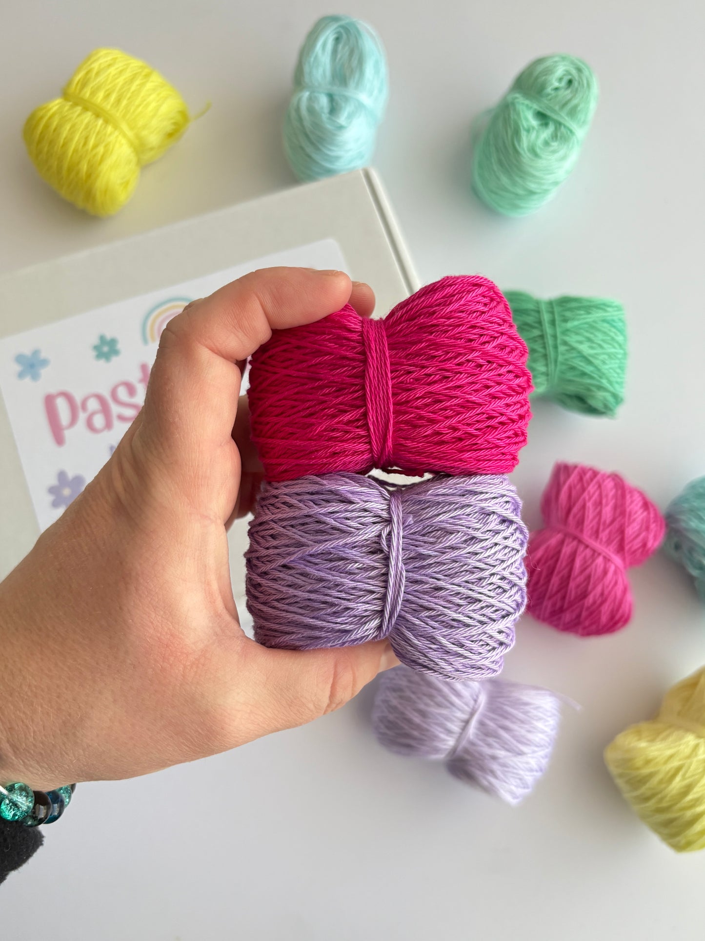 Pastel Pops (light/darks) - 10x 25g Amigurumi Egyptian cotton set, Hand Dyed Cotton 4ply