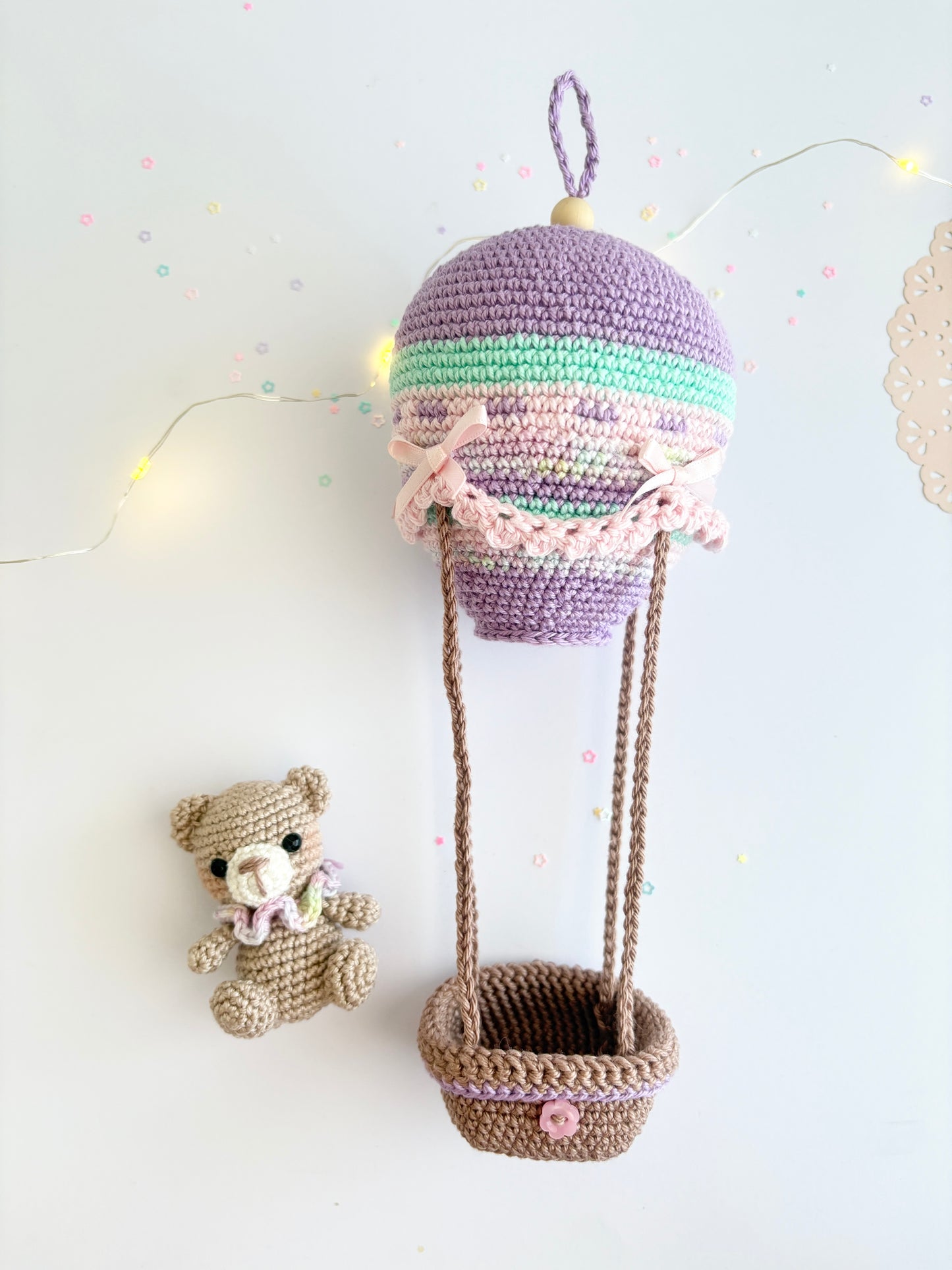Skye the Teddy in an air balloon - IBM Yarns