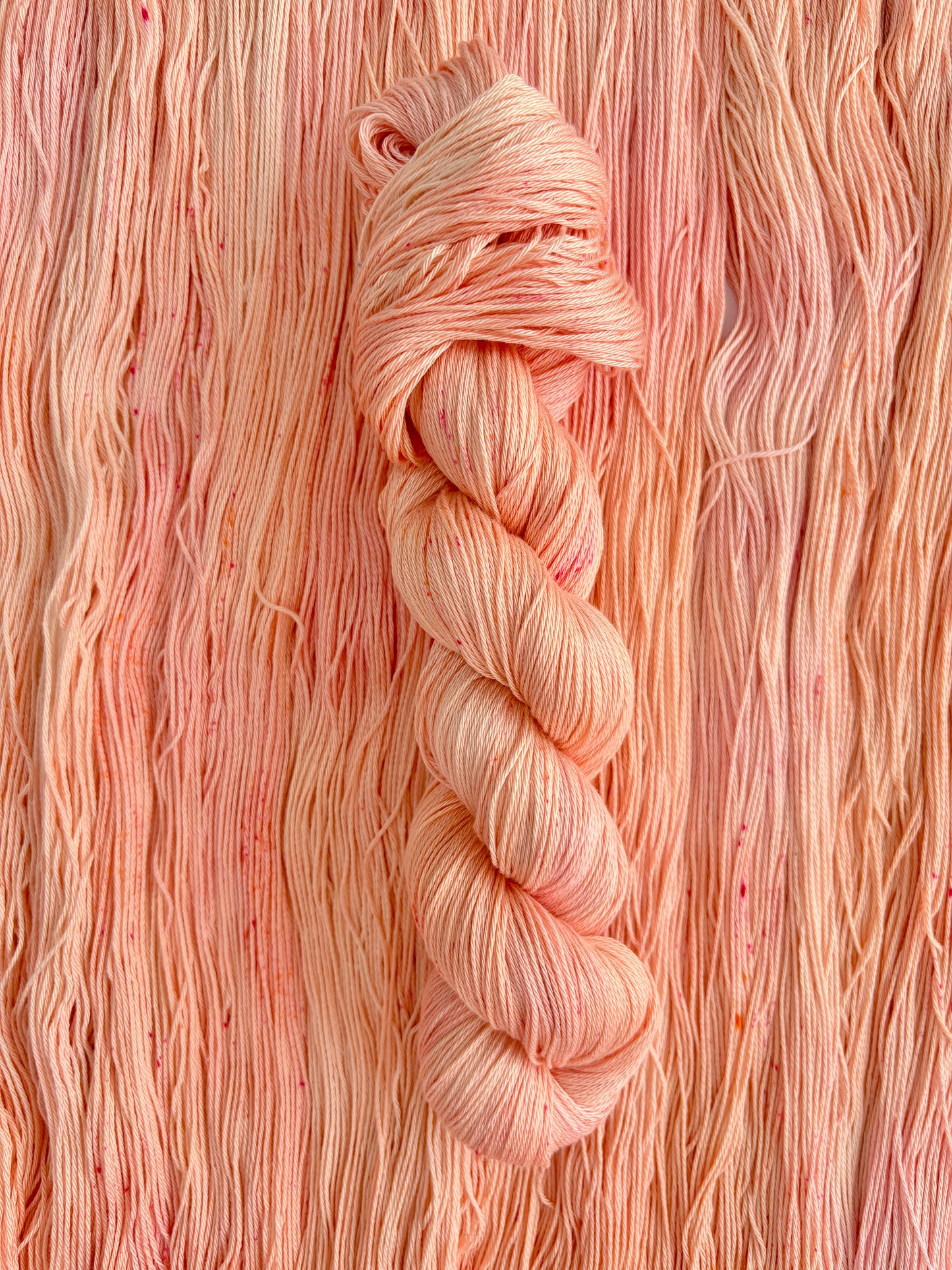 Peachy Pink - 4 ply, 100% Pima cotton Hand Dyed Cotton