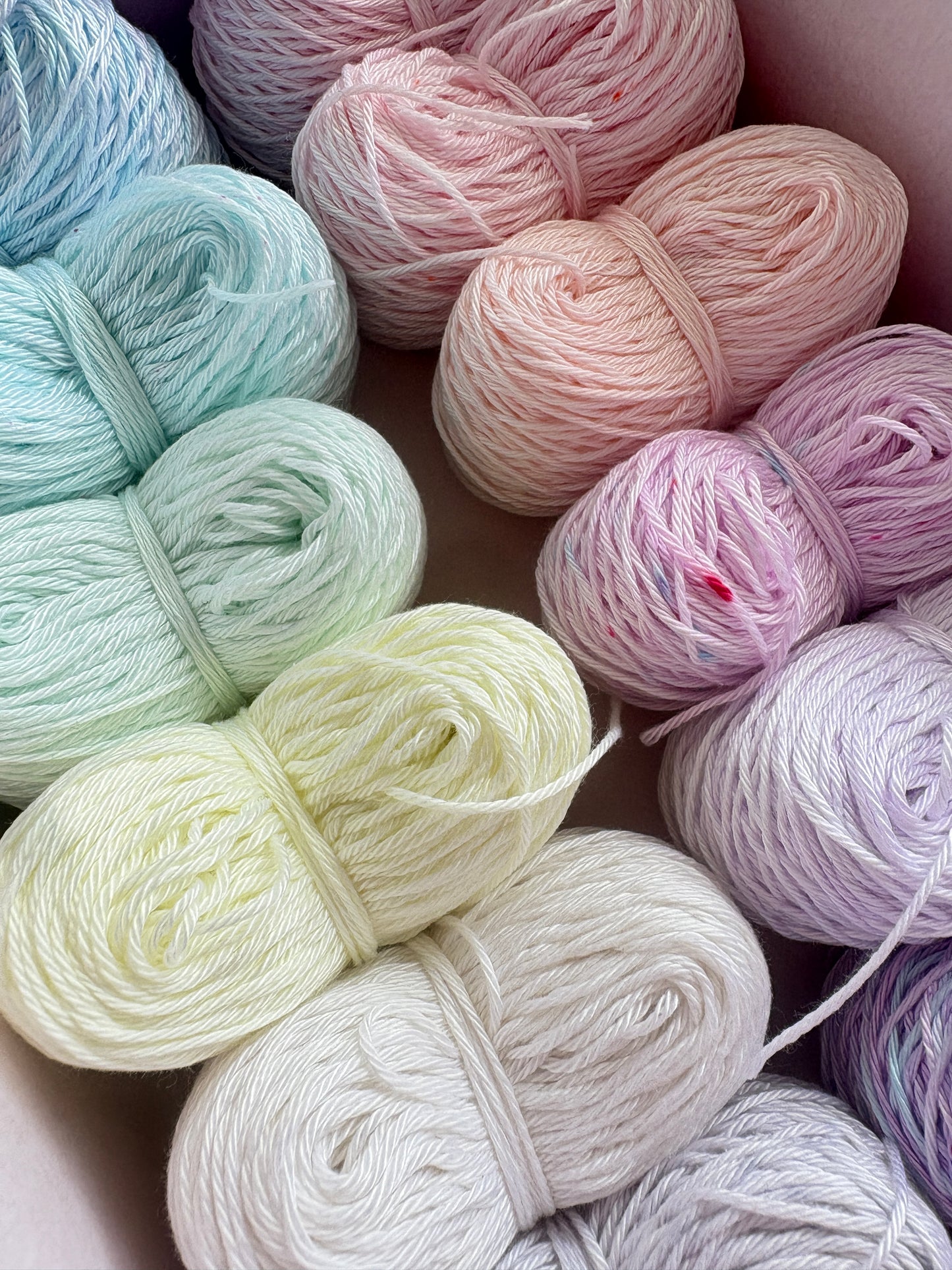 Pastel Pops "Unicorn Whisper" - 12x 25g Amigurumi Egyptian cotton set, Hand Dyed Cotton 4ply