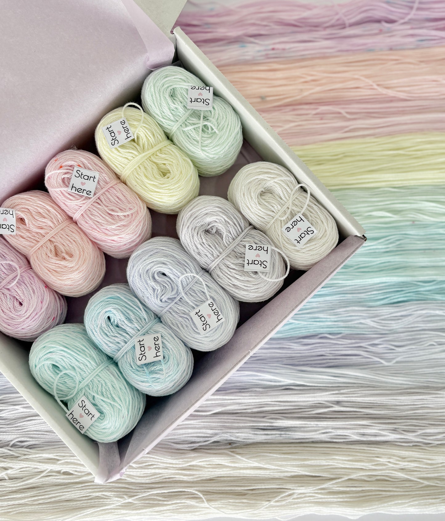 Pastel Pops "Unicorn Whisper" - 10x 25g Amigurumi Egyptian cotton set, Hand Dyed Cotton 4ply