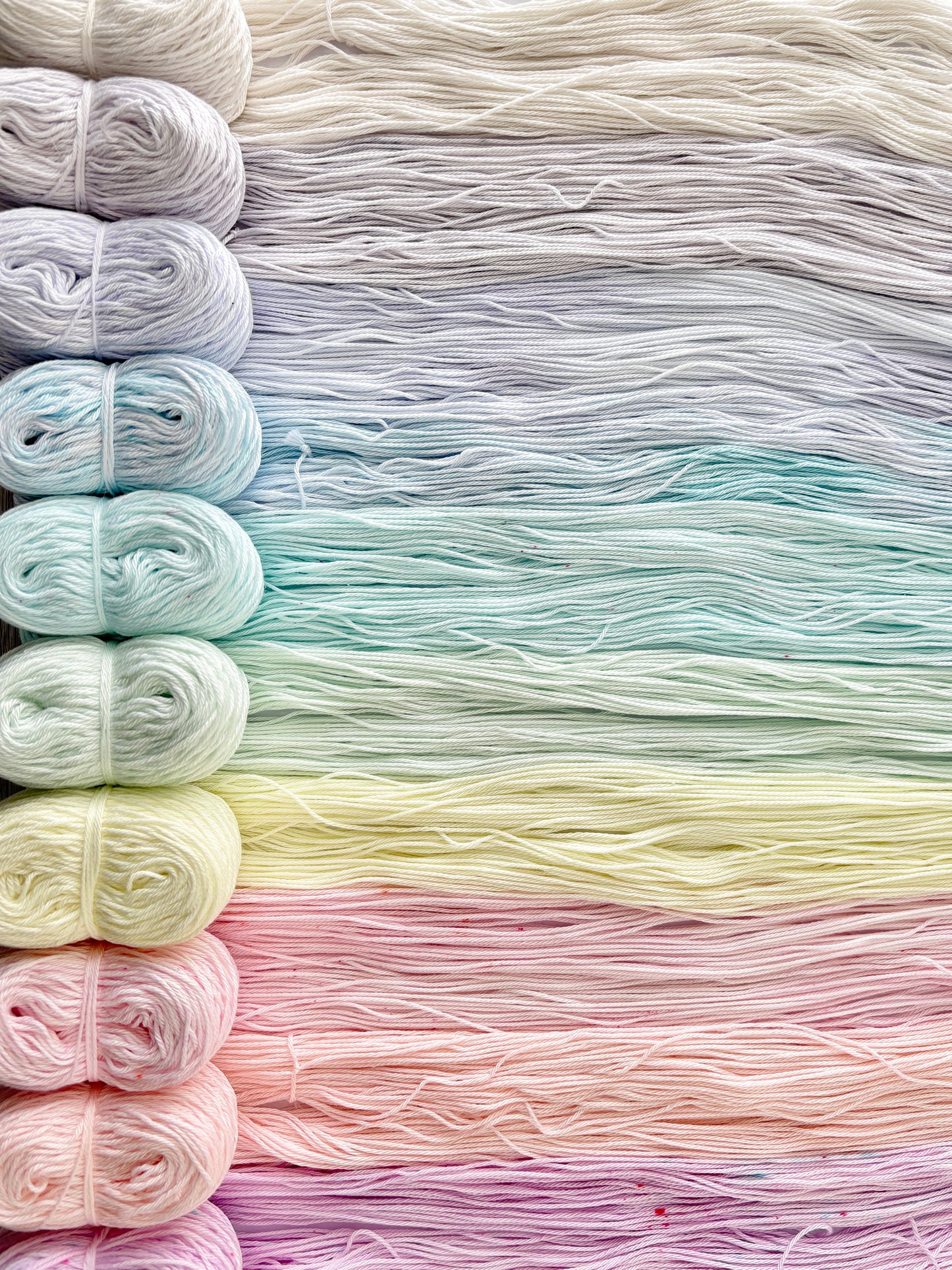 Pastel Pops "Unicorn Whisper" - 10x 25g Amigurumi Egyptian cotton set, Hand Dyed Cotton 4ply