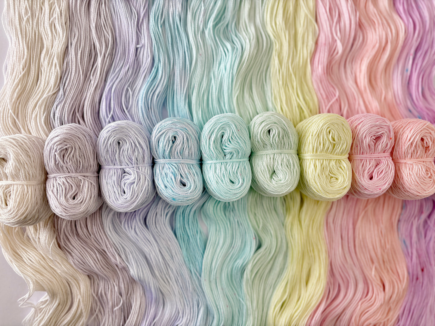Pastel Pops "Unicorn Whisper" - 10x 25g Amigurumi Egyptian cotton set, Hand Dyed Cotton 4ply