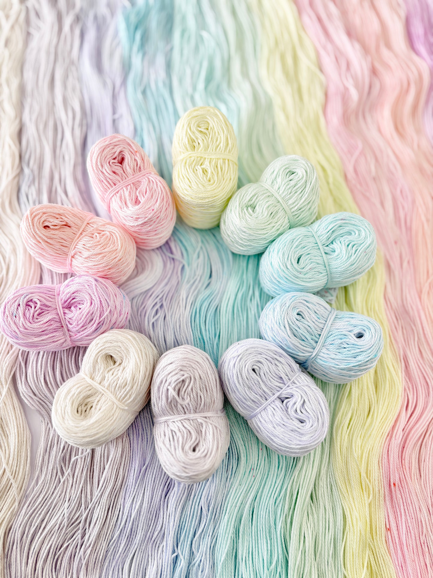 Pastel Pops "Unicorn Whisper" - 10x 25g Amigurumi Egyptian cotton set, Hand Dyed Cotton 4ply