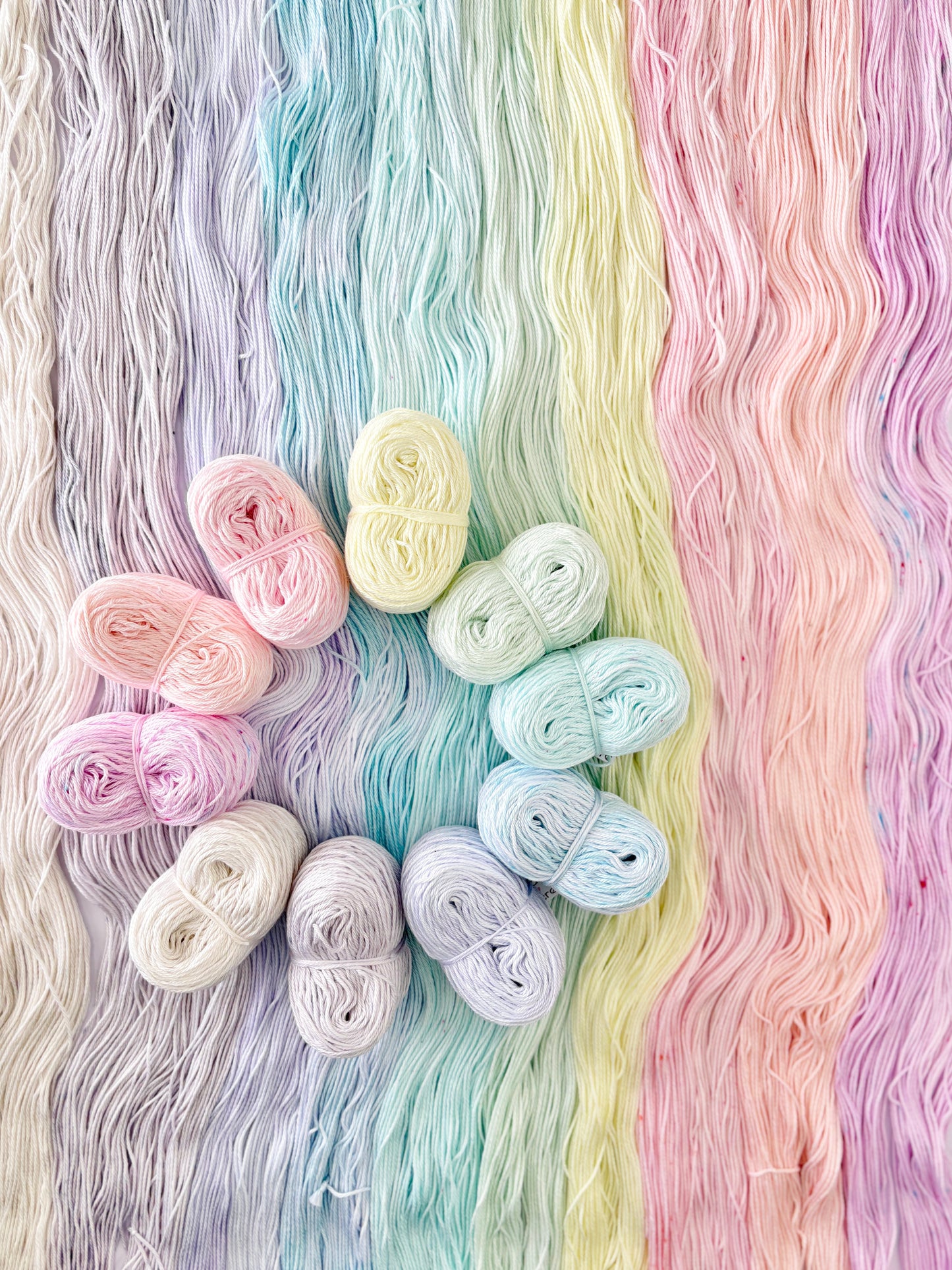Pastel Pops "Unicorn Whisper" - 10x 25g Amigurumi Egyptian cotton set, Hand Dyed Cotton 4ply