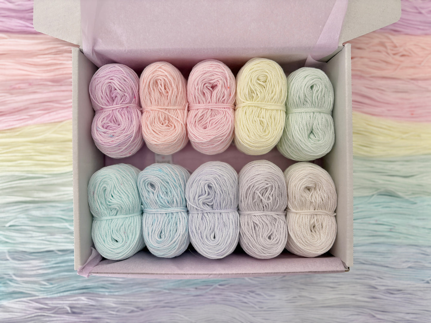 Pastel Pops "Unicorn Whisper" - 10x 25g Amigurumi Egyptian cotton set, Hand Dyed Cotton 4ply