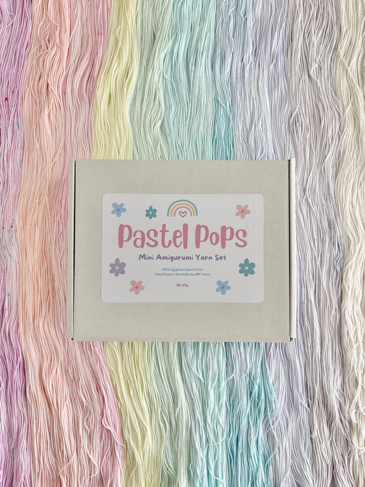 Pastel Pops "Unicorn Whisper" - 10x 25g Amigurumi Egyptian cotton set, Hand Dyed Cotton 4ply