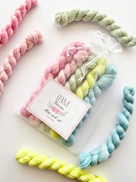 Cupcakes - Mini Sock Set, x5 20g skeins, Australian Merino/ Nylon Superwash