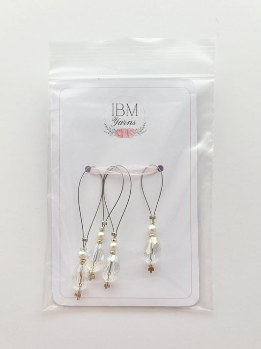 Handmade Stitch Markers - Glass Drops - Set of 4