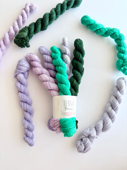 “Lavender Bouquet” - Mini Sock Set, x5 20g skeins, Australian Merino/ Nylon Superwash