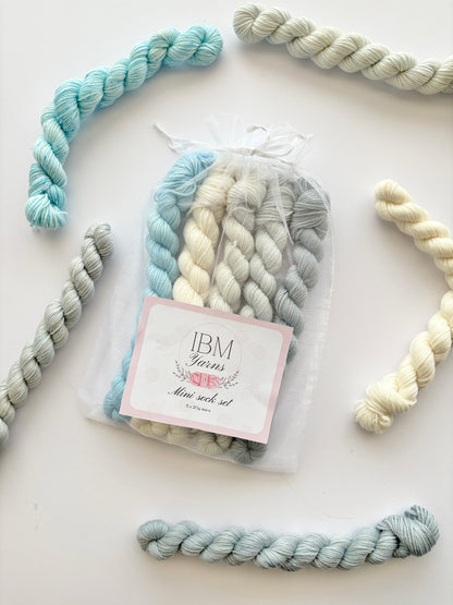 Up in the Clouds - Mini Sock Set, x5 20g skeins, Australian Merino/ Nylon Superwash