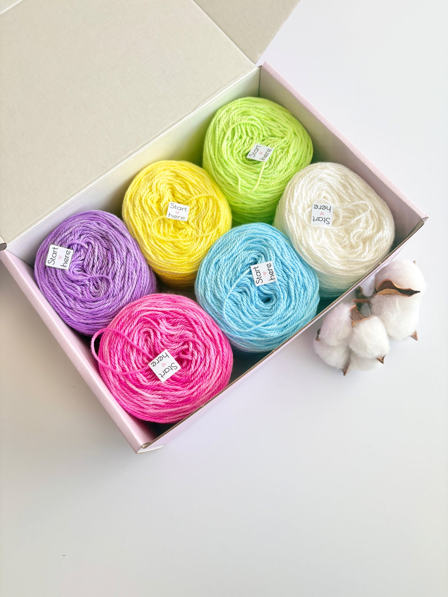 Blooming Brights - 8 ply Australian cotton set 50g cakes x6