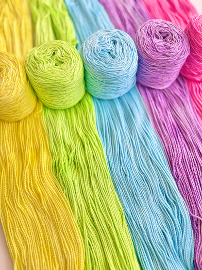 Blooming Brights - 8 ply Australian cotton set 50g cakes x6