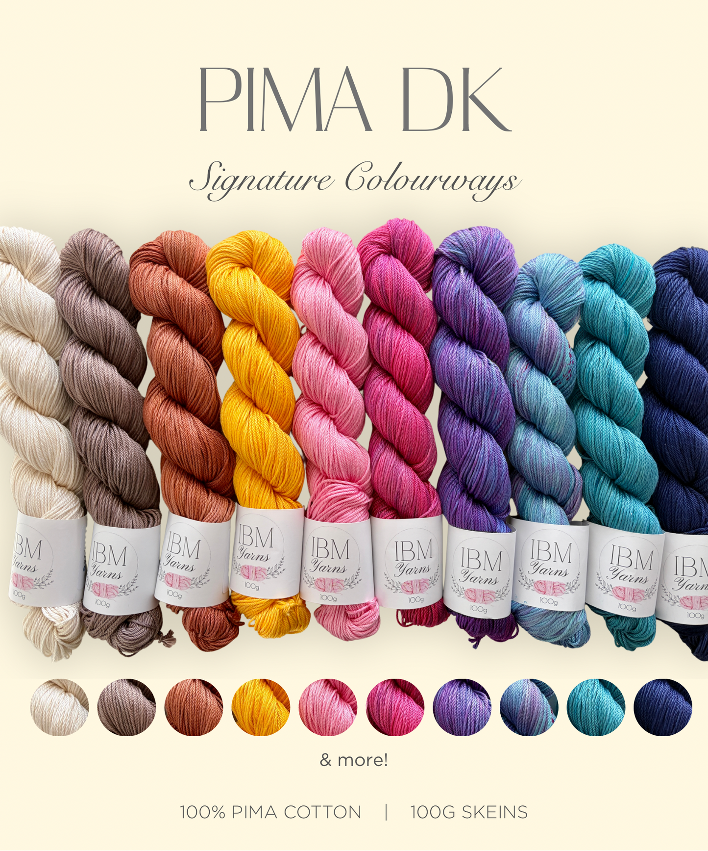 100% Pima Cotton | 8 ply/ DK