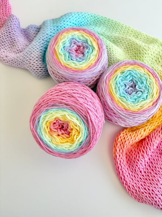 Rainbow cotton candy - Australian Cotton 100g - IBM Yarns