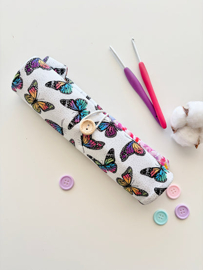 Rainbow Butterflies | Crochet Hook Pouch