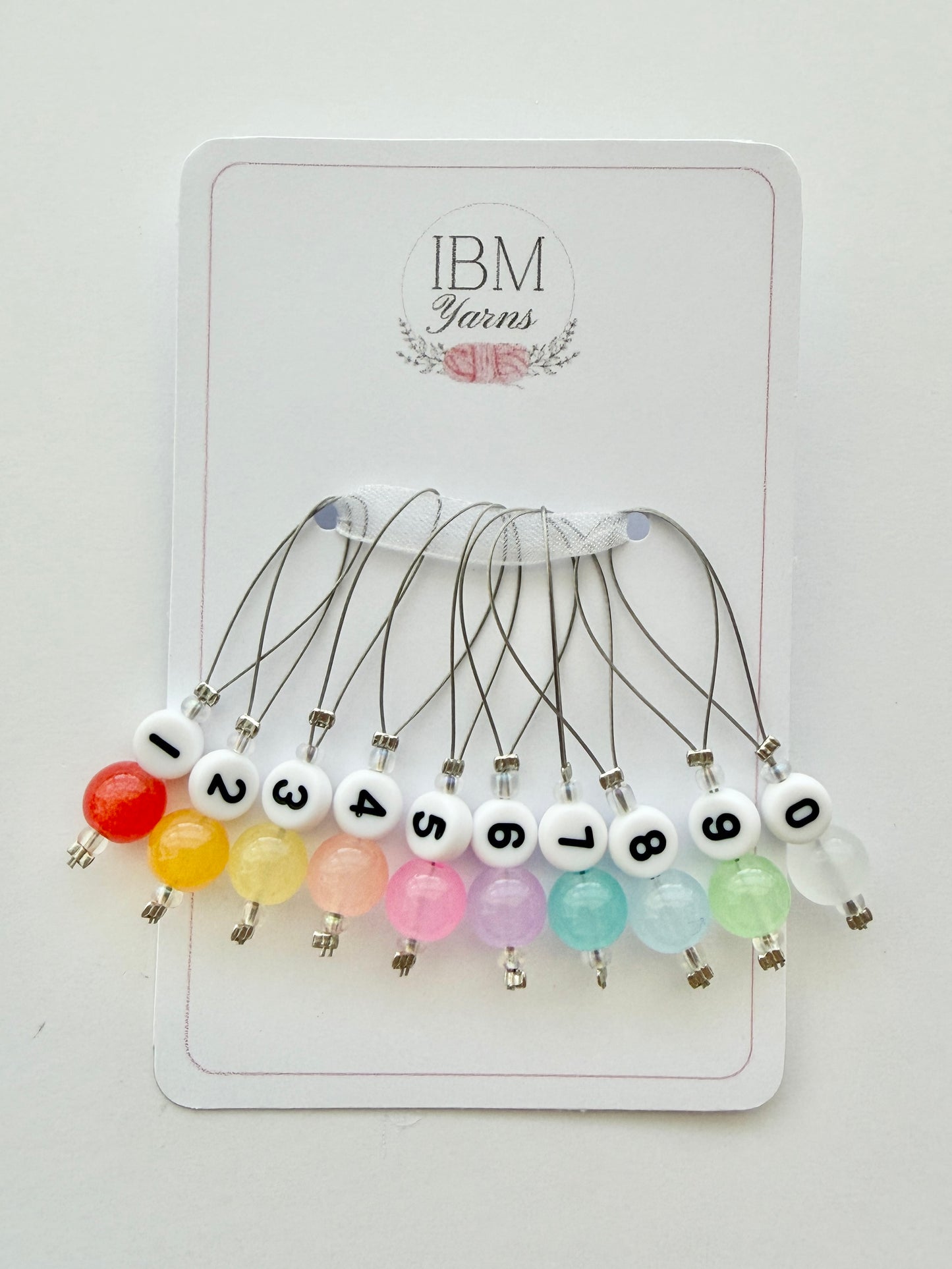 Handmade Stitch Markers - Rainbow Counter Stitches - Set of 10