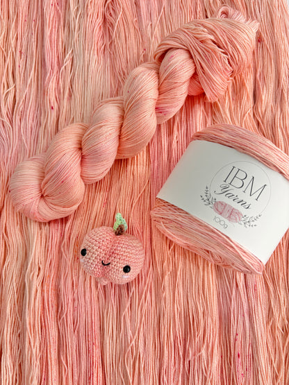 Peachy Pink - 4 ply, 100% Pima cotton Hand Dyed Cotton