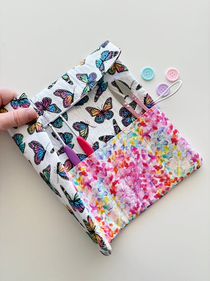 Rainbow Butterflies | Crochet Hook Pouch