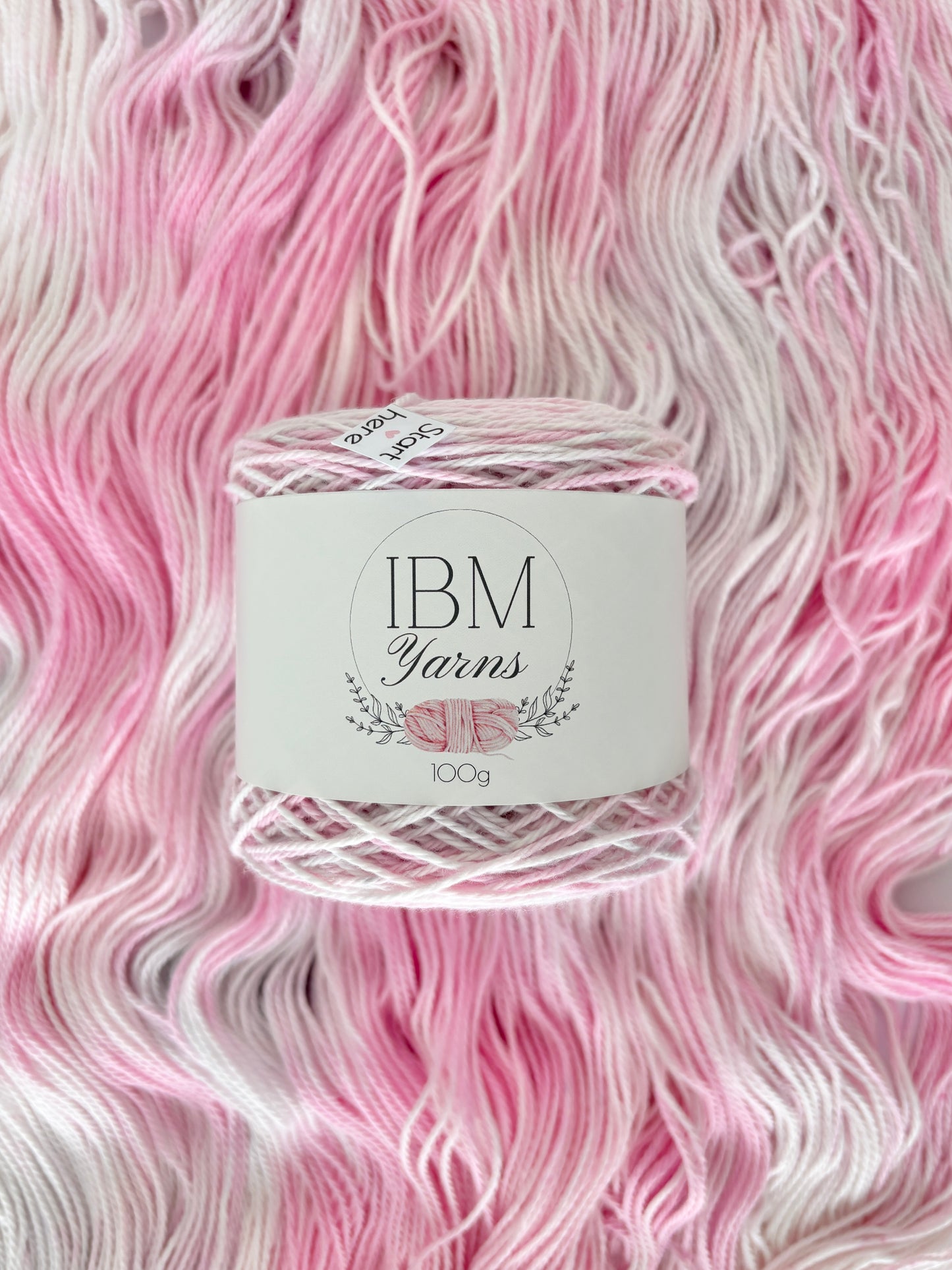Pink and Grey Galah (variegated) 8ply 100g Australian Cotton