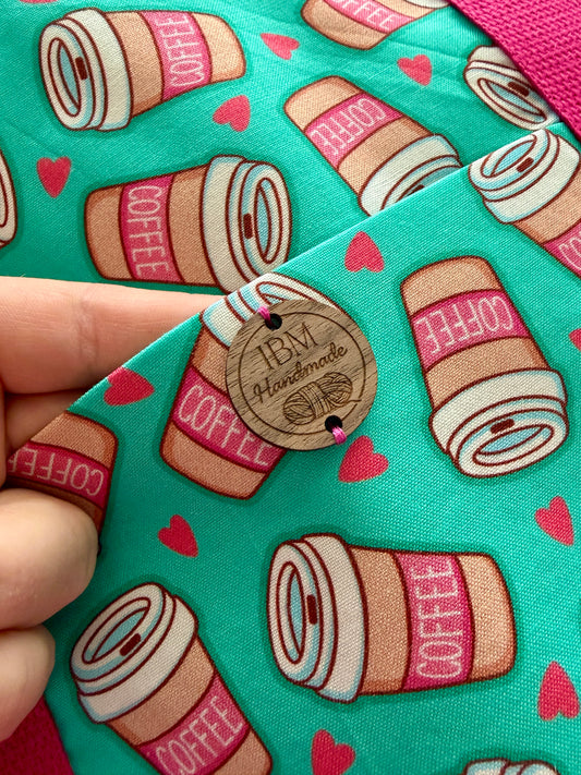 Coffee Cups - Knitting & Crochet Project Tote with Matching Pouch