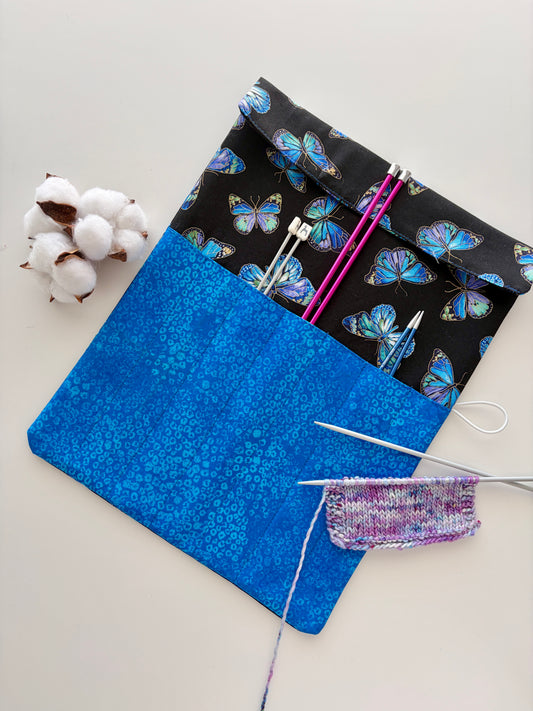 Blue Butterfly | Knitting Needle Pouch
