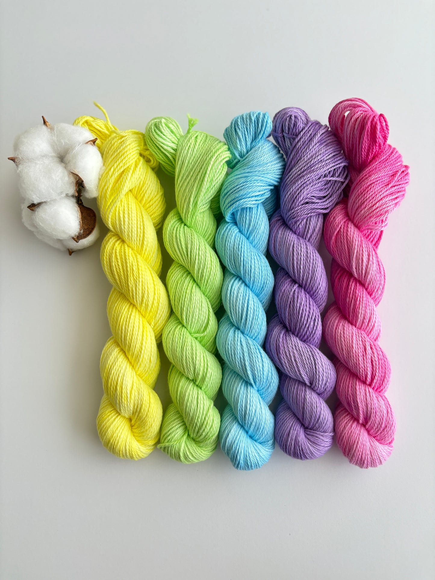 Blooming Brights - 8 ply Australian cotton set 50g cakes x6