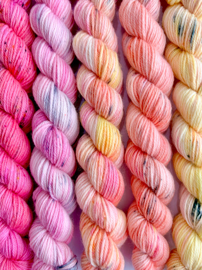 Sunkissed - Mini Sock Set, x5 20g skeins, Australian Merino/ Nylon Superwash