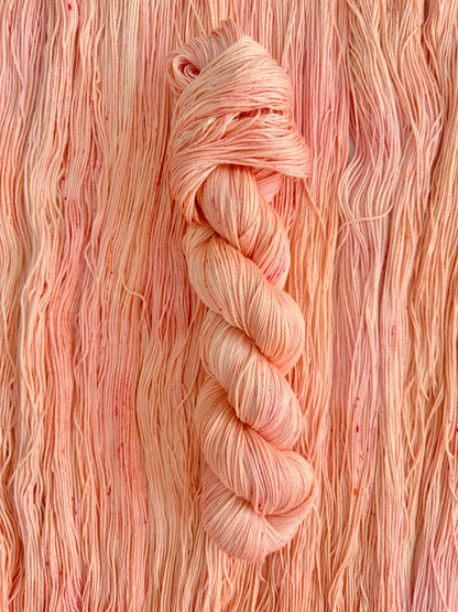 Peachy Pink - 4 ply, 100% Pima cotton Hand Dyed Cotton
