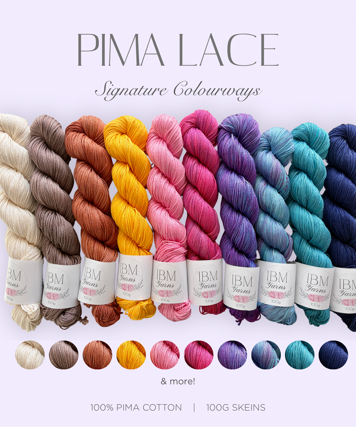 100% Pima Cotton | 2 ply/ Lace