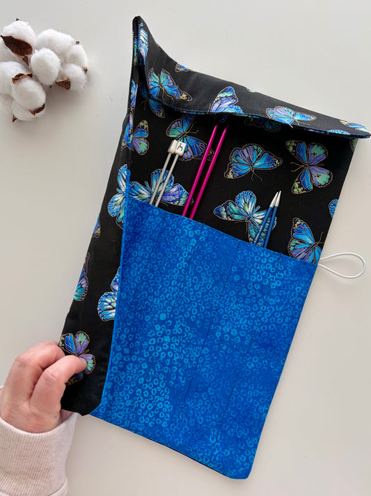 Blue Butterfly | Knitting Needle Pouch