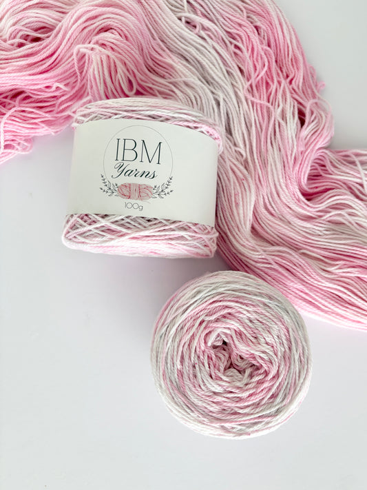 Pink and Grey Galah (variegated) 8ply 100g Australian Cotton