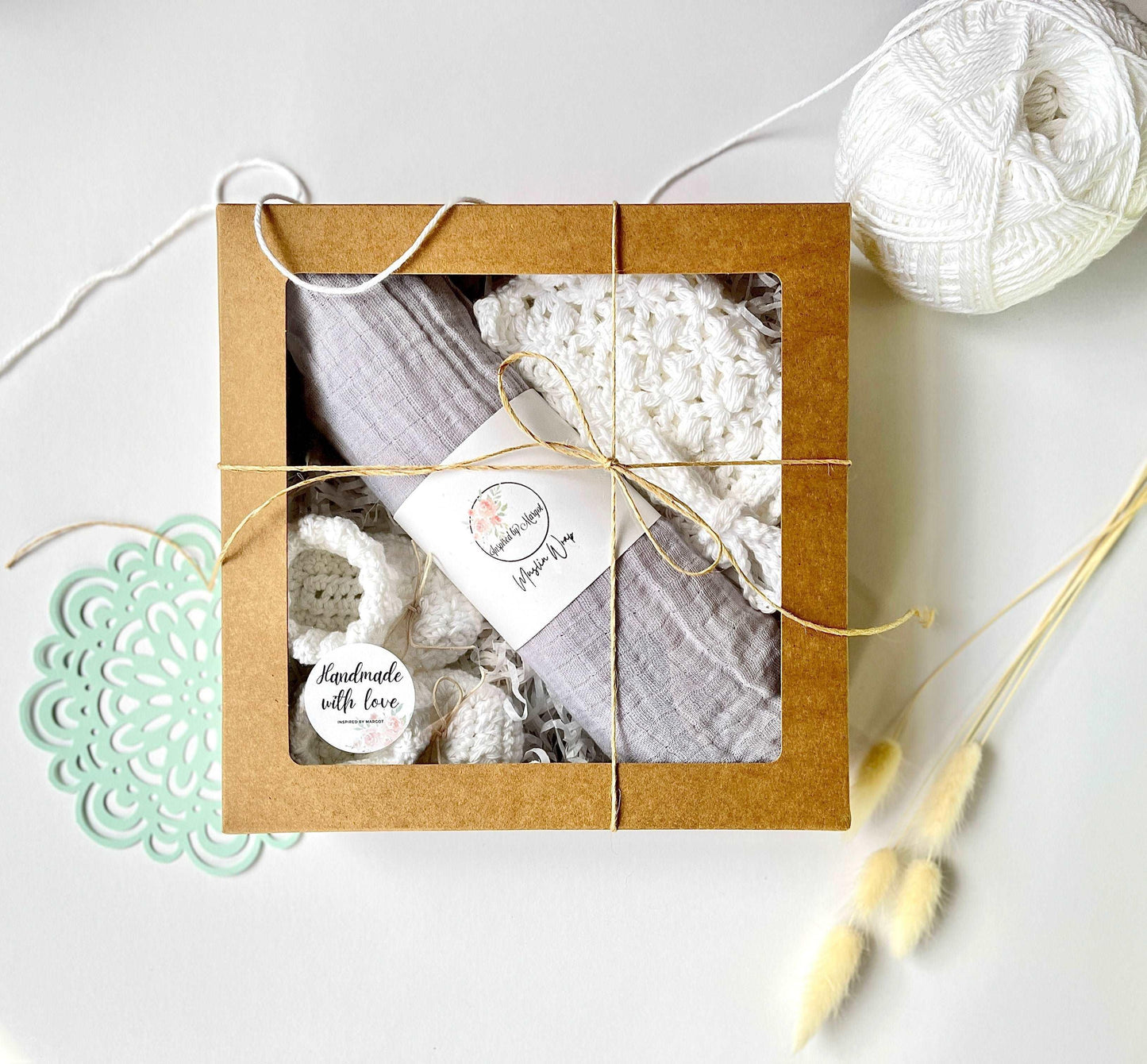 Newborn Bonnet and Booties gift set - IBM Yarns