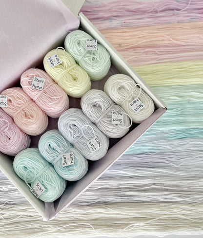 Pastel Pops "Unicorn Whisper" - 10x 25g Amigurumi Egyptian cotton set, Hand Dyed Cotton 4ply