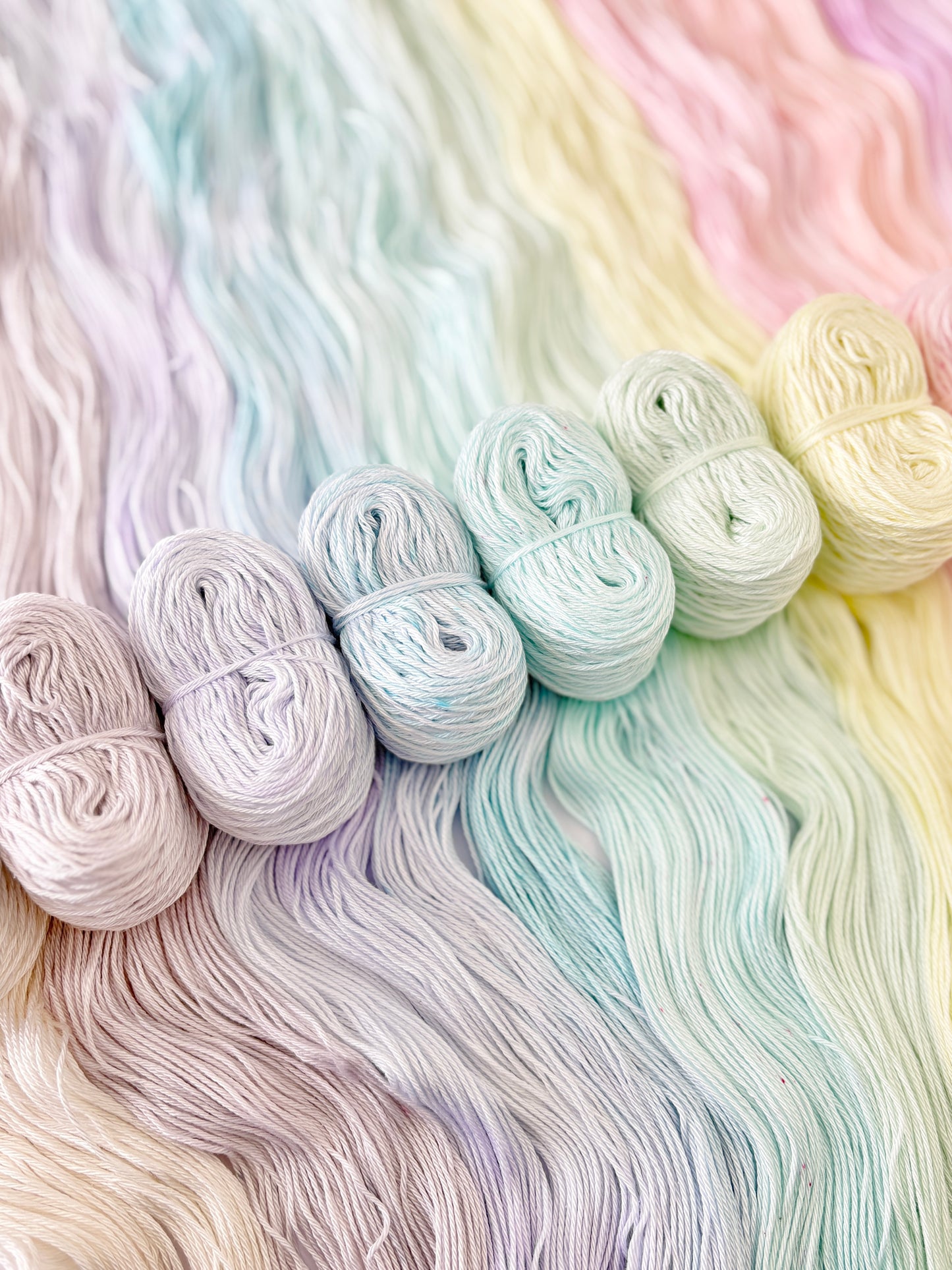 Pastel Pops "Unicorn Whisper" - 10x 25g Amigurumi Egyptian cotton set, Hand Dyed Cotton 4ply
