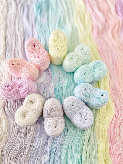 Pastel Pops "Unicorn Whisper" - 10x 25g Amigurumi Egyptian cotton set, Hand Dyed Cotton 4ply