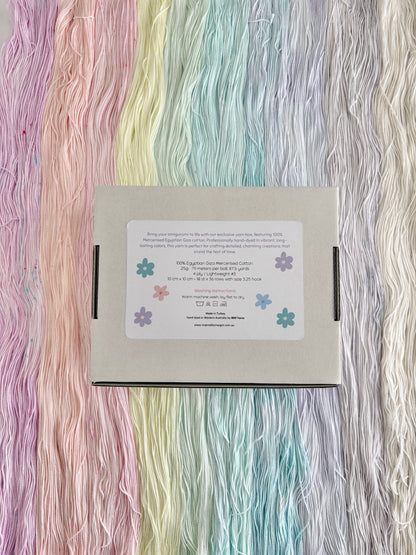 Pastel Pops "Unicorn Whisper" - 10x 25g Amigurumi Egyptian cotton set, Hand Dyed Cotton 4ply