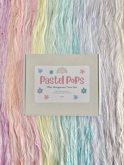 Pastel Pops "Unicorn Whisper" - 10x 25g Amigurumi Egyptian cotton set, Hand Dyed Cotton 4ply
