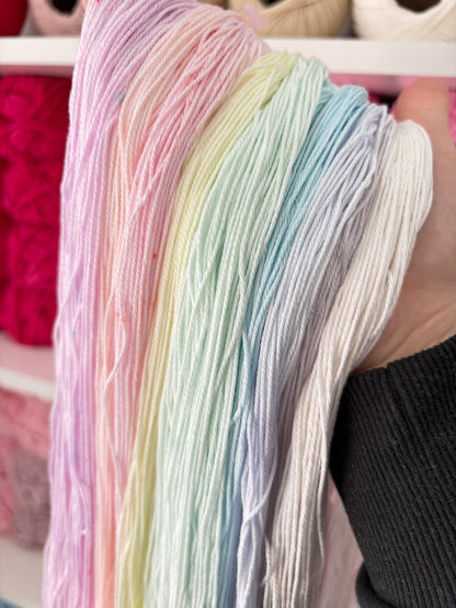 Pastel Pops "Unicorn Whisper" - 10x 25g Amigurumi Egyptian cotton set, Hand Dyed Cotton 4ply