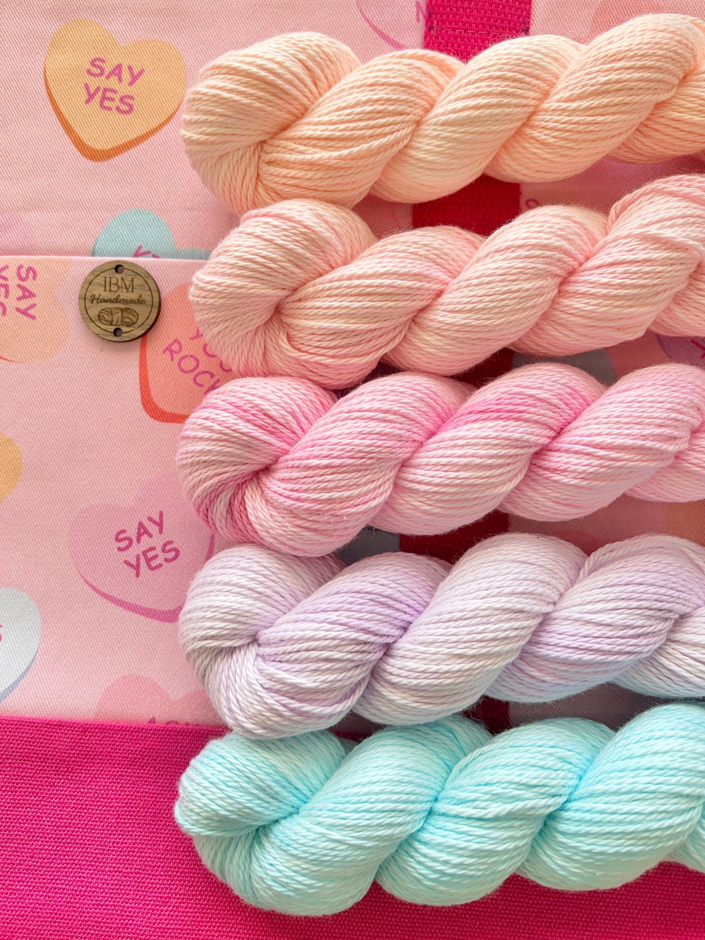 Love Candy - Knitting & Crochet Project Tote with Matching Pouch