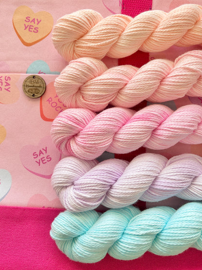 Love Candy - Knitting & Crochet Project Tote with Matching Pouch