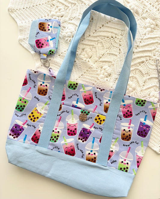 Boba - Knitting & Crochet Project Tote with Matching Pouch