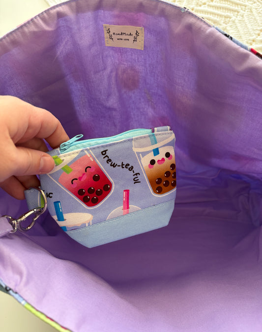 Boba - Knitting & Crochet Project Tote with Matching Pouch